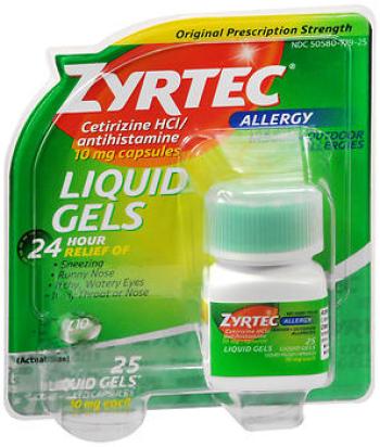 Zyrtec liqcap allergy 25