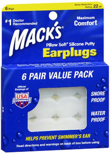 Ear plug soft val/pk macks 6pr