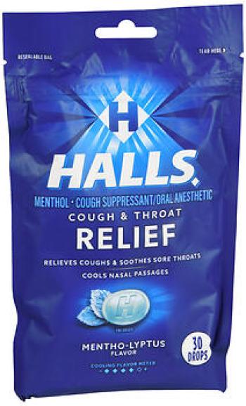 Halls c/drp mentho-lypt bag30