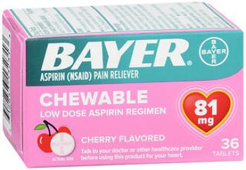 Bayer asp chew tab cherry 36