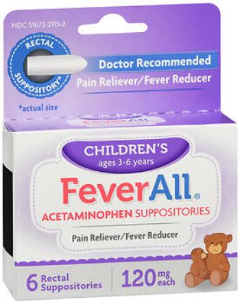 Feverall supp 120mg alph 6