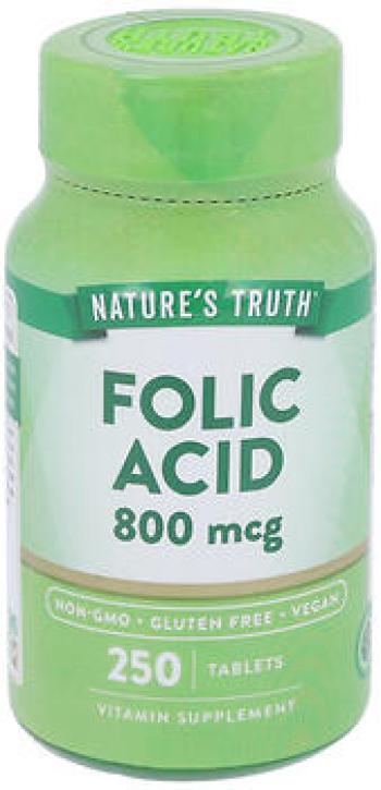 Nt folic acid 800 mcg tab 250