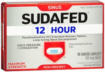Sudafed pse nd12hr capl10ct